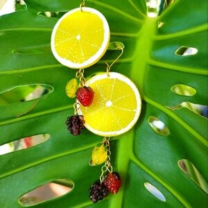Fruit earrings with glass charms